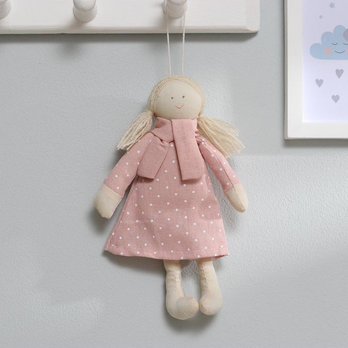 Мягкая игрушка-подвеска кукла "Блондинка" в шарфике, цвета МИКС