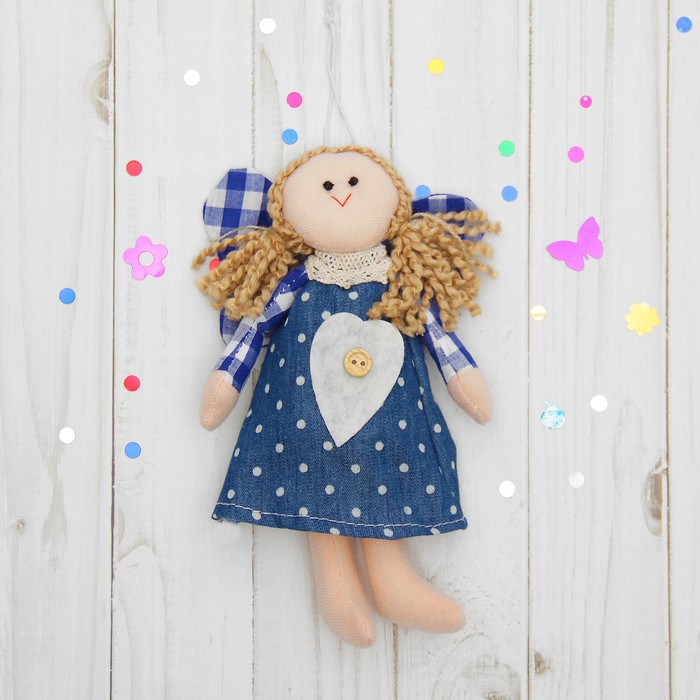 Мягкая игрушка-подвеска "Ангел", кукла с крылышками, цвета МИКС