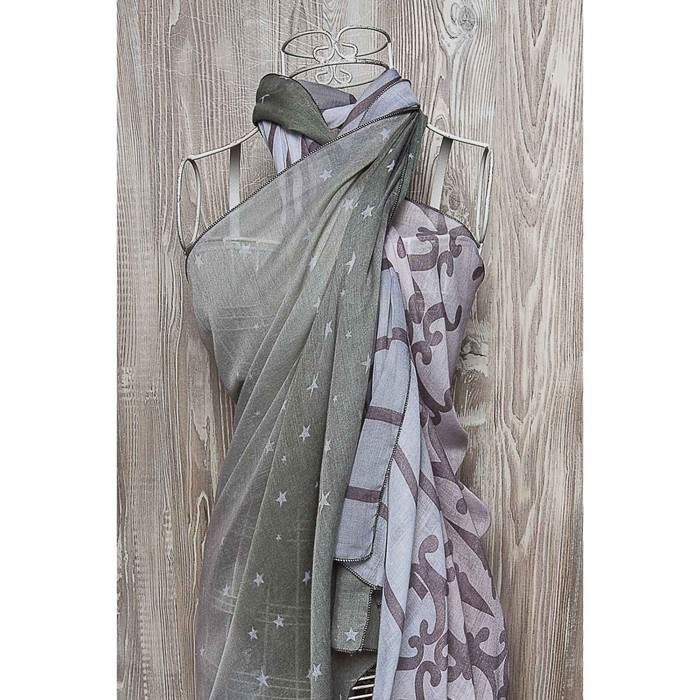 Палантин женский, размер  180х90 см, цвет серый KXV8637