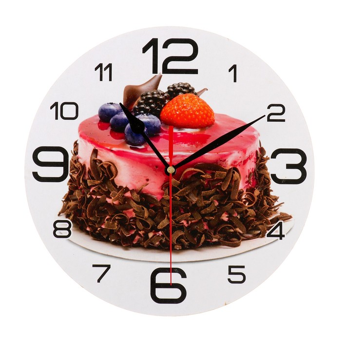 Часы настенные круглые "Ягодный торт", 24 см