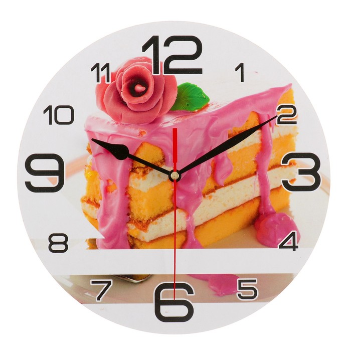 Часы настенные круглые "Торт", 24 см