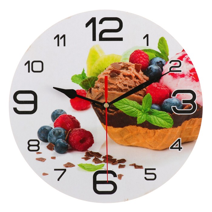 Часы настенные круглые "Ягодное мороженое", 24 см