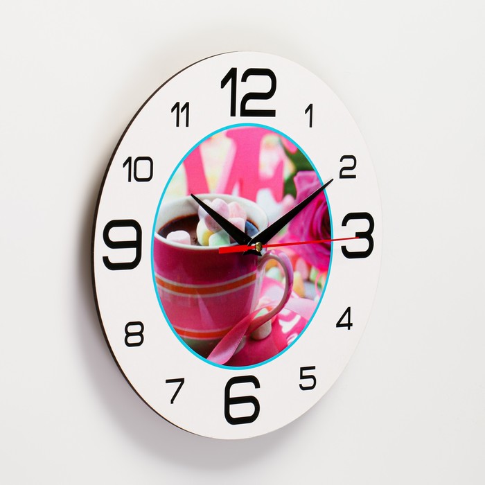 Часы настенные круглые "Кофе с пастилой", 24 см