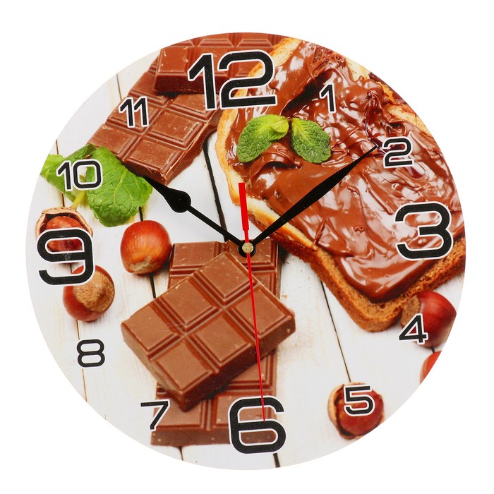 Часы настенные круглые "Шоколадный завтрак", 24 см