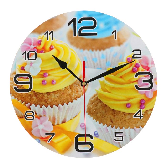 Часы настенные круглые "Солнечный кекс", 24 см