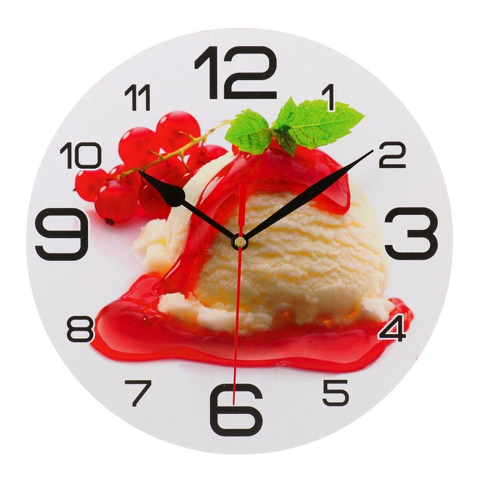 Часы настенные круглые "Мороженое с смородиной", 24 см