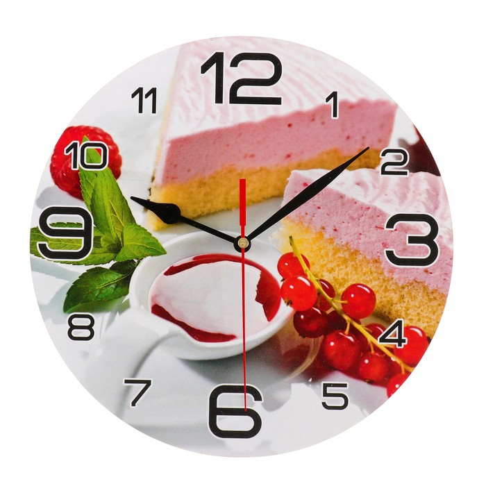Часы настенные круглые "Торт и смородина", 24 см