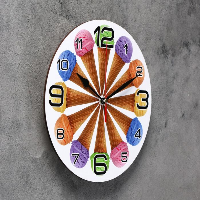 Часы настенные круглые "12 рожков ", 24 см микс