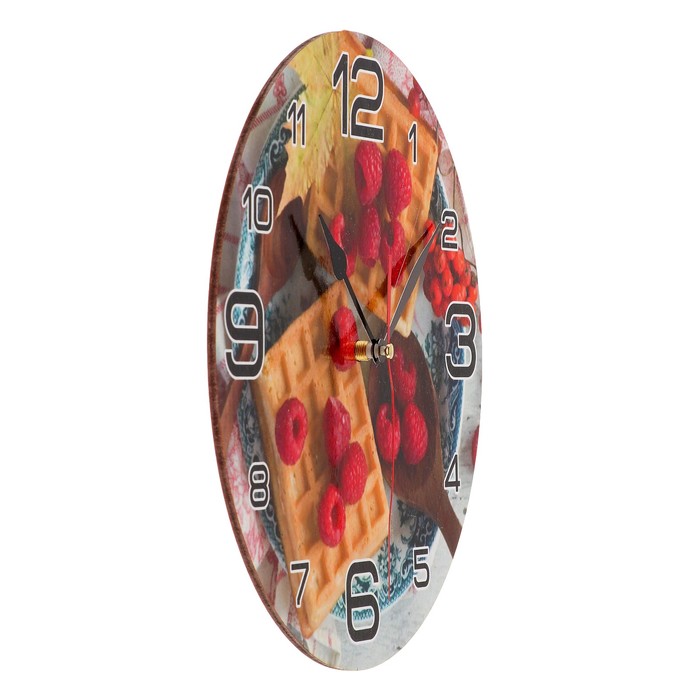 Часы настенные круглые "Венские вафли с малиной", 24 см