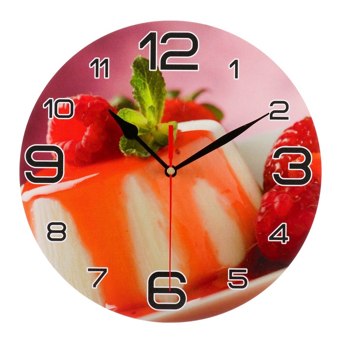 Часы настенные круглые "Малиновый пудинг", 24 см