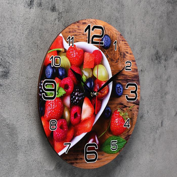 Часы настенные круглые "Ягодная любовь", 24 см