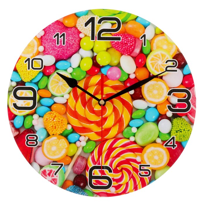 Часы настенные круглые "Радужные сладости", 24 см