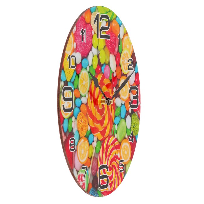 Часы настенные круглые "Радужные сладости", 24 см