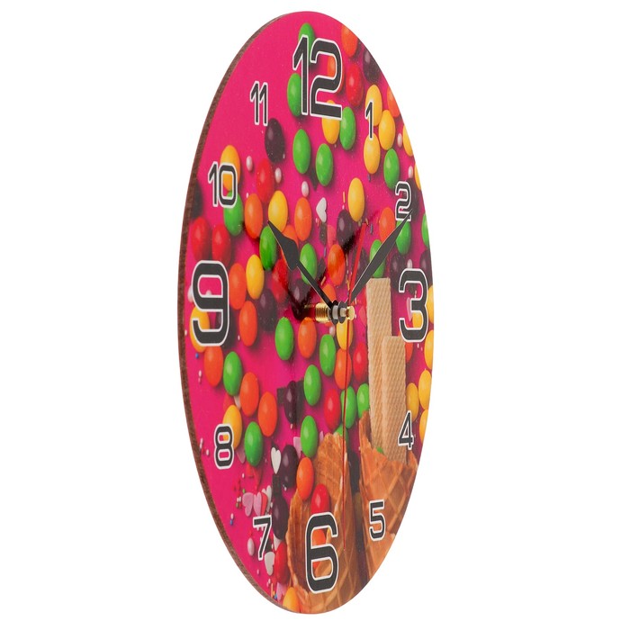 Часы настенные круглые "Розовые сладости", 24 см