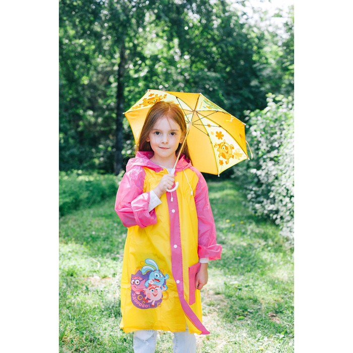 Дождевик со светоотражающим элементом, детский СМЕШАРИКИ "Здорово!", р-р M, рост 100-110 см