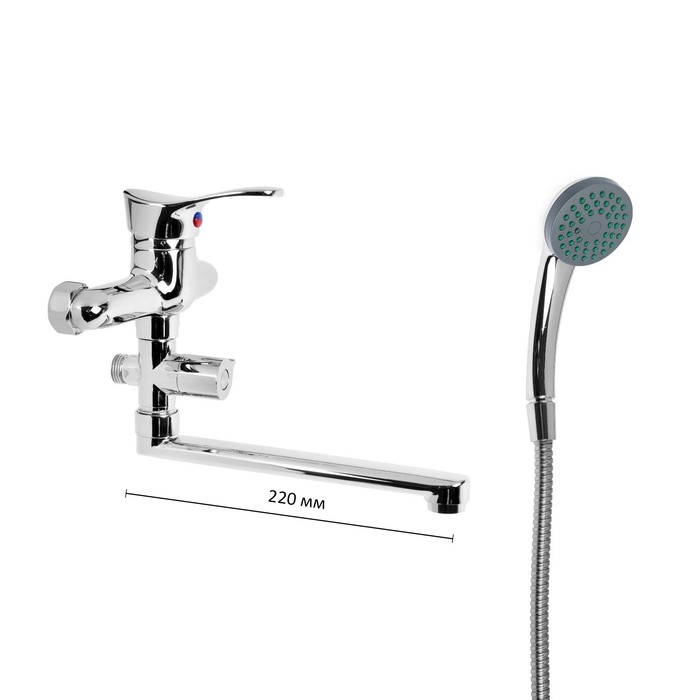 Смеситель для ванны Центр Сантехники 46606 однорычажный с душевым набором латунь 1990₽