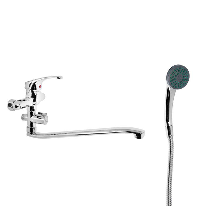 Смеситель для ванны "ЦС-СМ 43957", однорычажный, с душевым набором, латунь