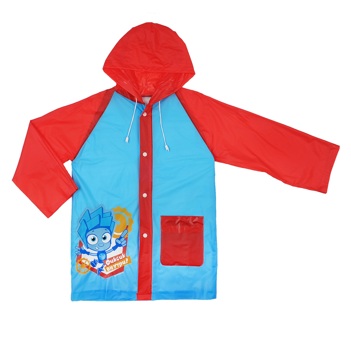 Дождевик со светоотражающим элементом, детский ФИКСИКИ "Фиксик внутри!" , р-р S, рост 92-98 см