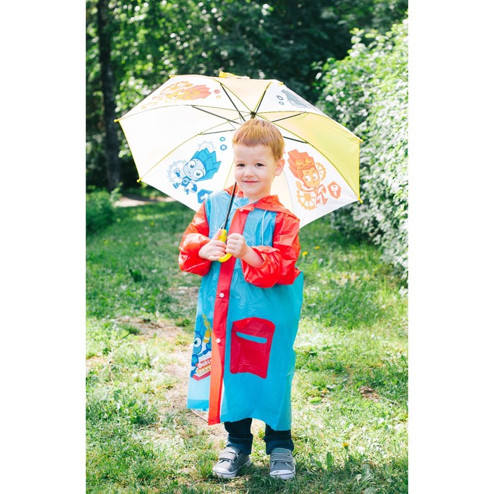 Дождевик со светоотражающим элементом, детский ФИКСИКИ "Фиксик внутри!" р-р M, рост 100-110 см