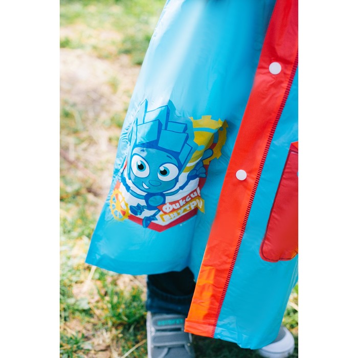 Дождевик со светоотражающим элементом, детский ФИКСИКИ "Фиксик внутри!" р-р M, рост 100-110 см