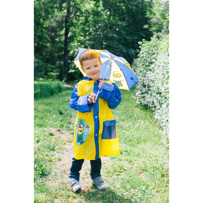 Дождевик со светоотражающим элементом, детский "Миньон"с бананами, Гадкий Я , р-р S, рост 92-98 см