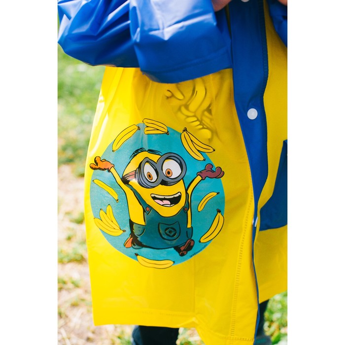 Дождевик со светоотражающим элементом, детский "Миньон"с бананами, Гадкий Я, р-р L, рост 110-120 см