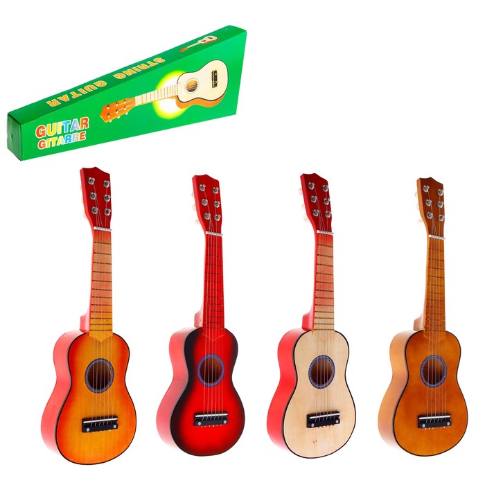 Игрушка музыкальная «Гитара» 52 см, 6 струн, медиатор, цвета МИКС цена и фото