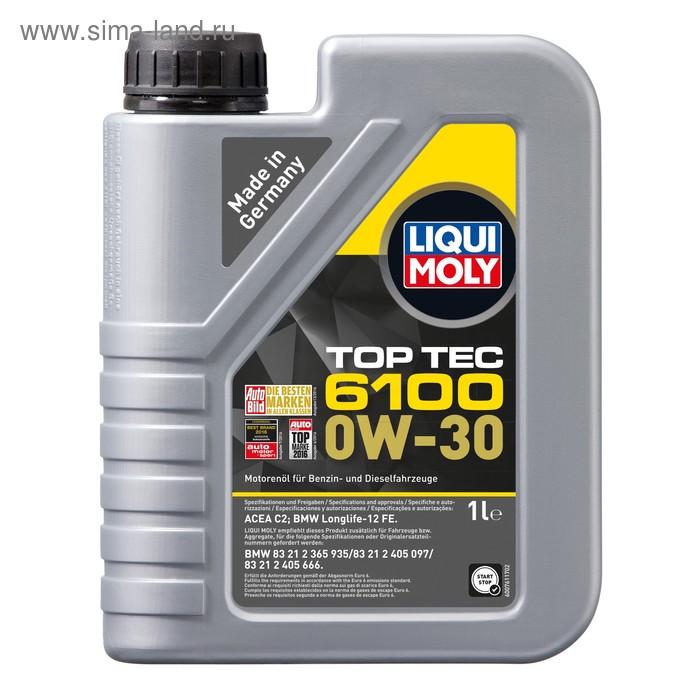 Масло моторное LiquiMoly Top Tec 6100 0W-30, 1 л масло моторное liquimoly 0w 40 syntohoil energy 1 л