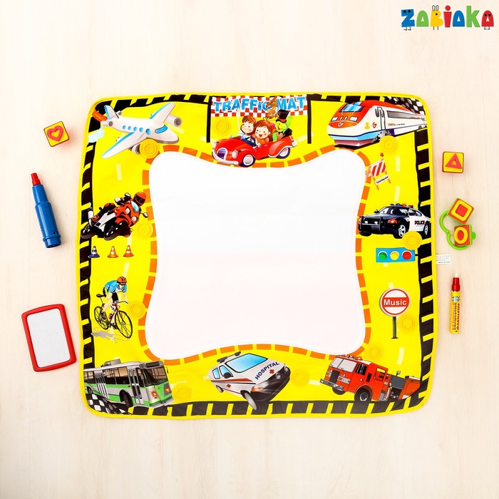 Музыкальный коврик для рисования водным маркером «Транспорт»