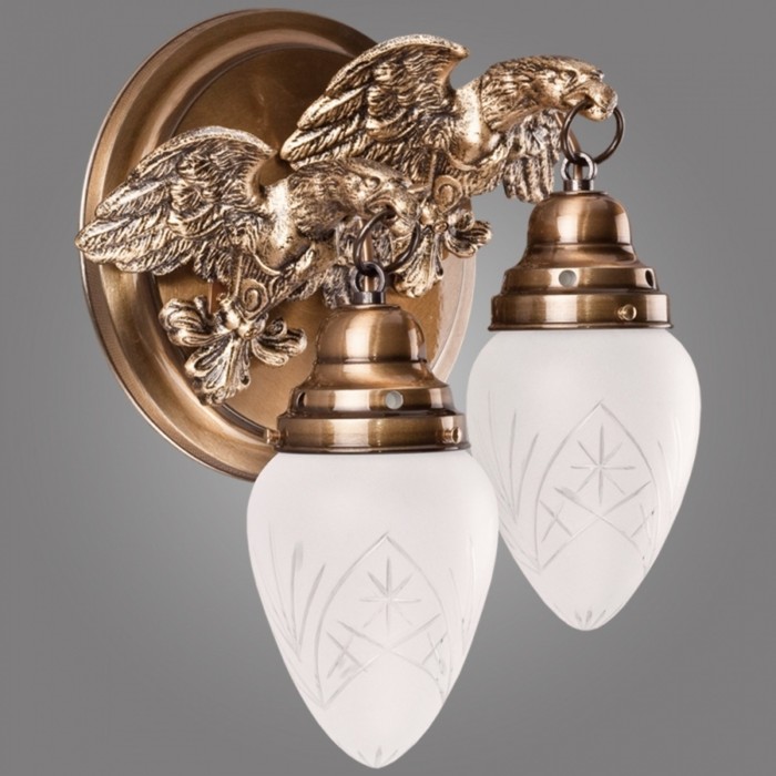 Бра OURO 2x60Вт E27 бронза 32x30см