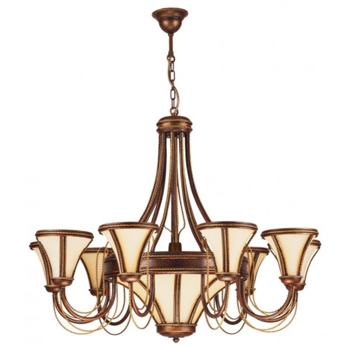 Люстра подвесная TANAJA Brown 10x60Вт E14+E27 коричневый с патиной 73x73x87см