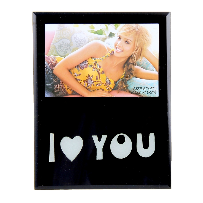 Фоторамка черная "Люблю...." 10х15 см