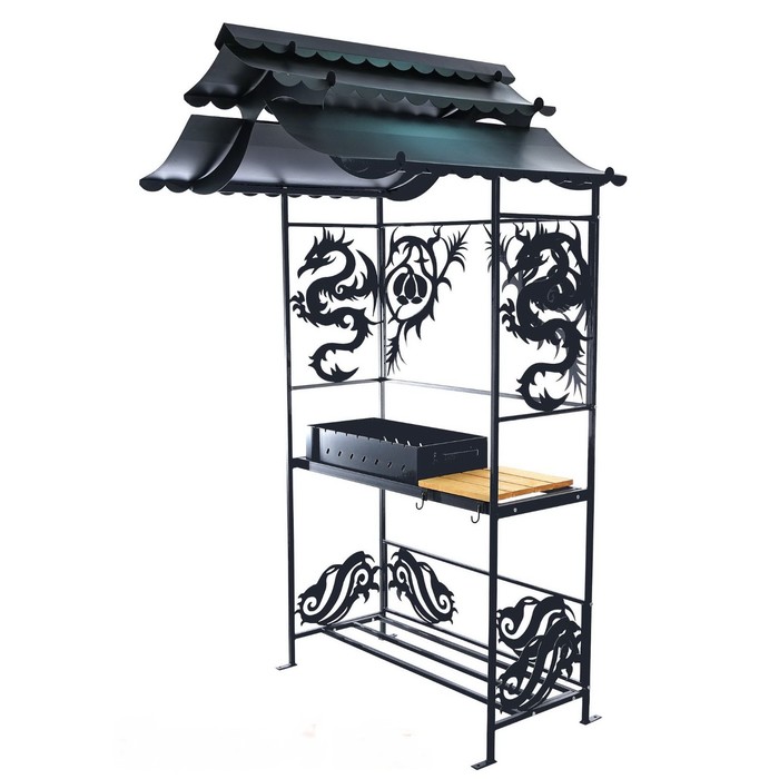 Мангал с крышей разборный "Лун" 2мм, сталь 2 мм