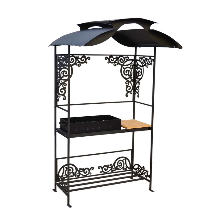 Мангал с крышей разборный "Неоготика", сталь 2 мм