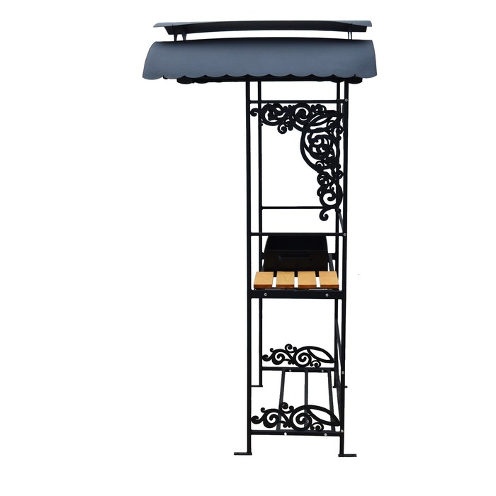 Мангал с крышей разборный "Неоготика", сталь 4 мм