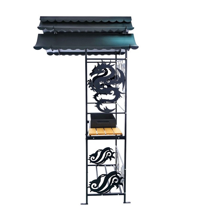 Мангал с крышей разборный "Лун", сталь 4мм