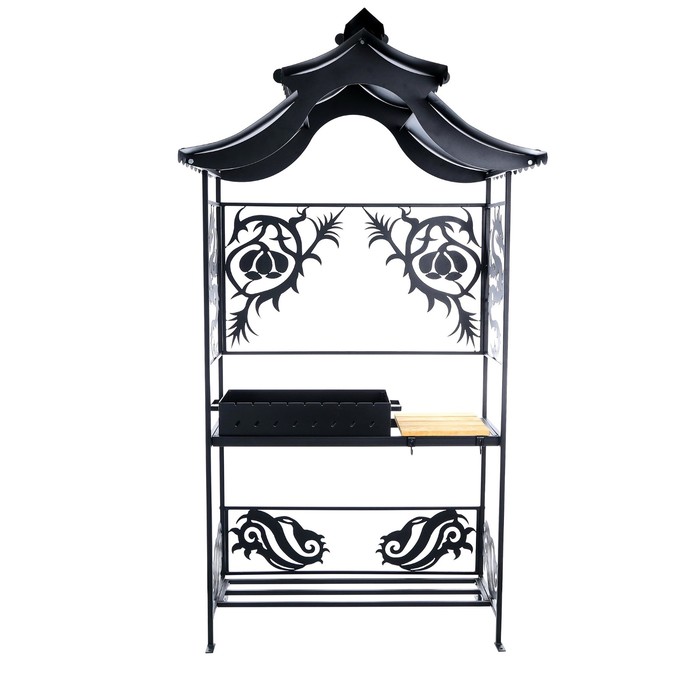 Мангал с крышей разборный "Лун", сталь 4мм