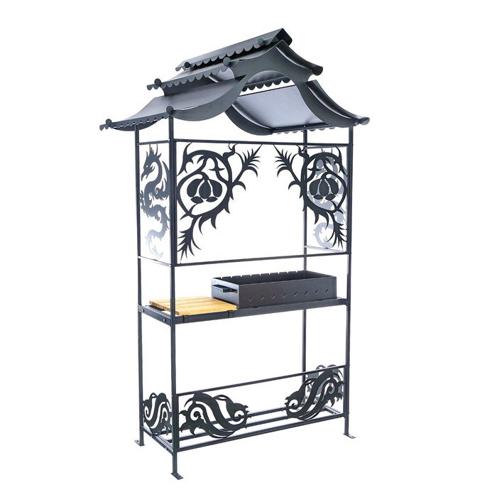 Мангал с крышей разборный "Лун", сталь 4мм