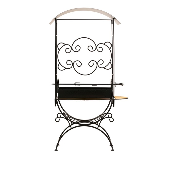 Мангал с крышей "Самум" садовый с дровницей, сталь 4 мм