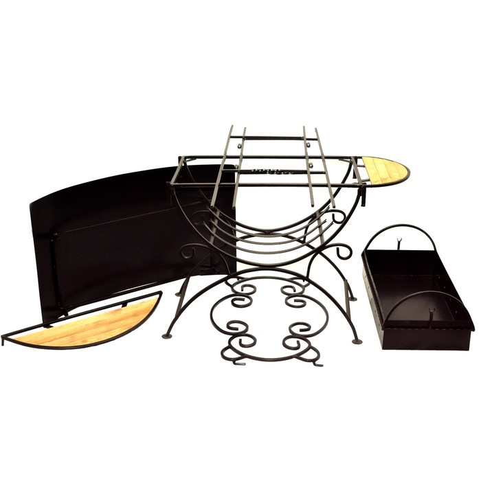 Мангал с крышей "Самум" садовый с дровницей, сталь 4 мм