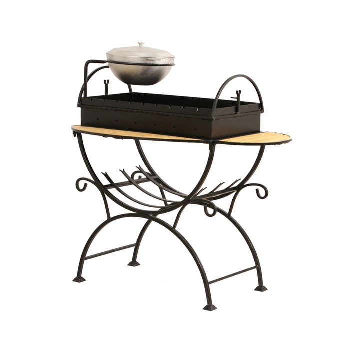 Мангал садовый с казаном, сталь 2 мм