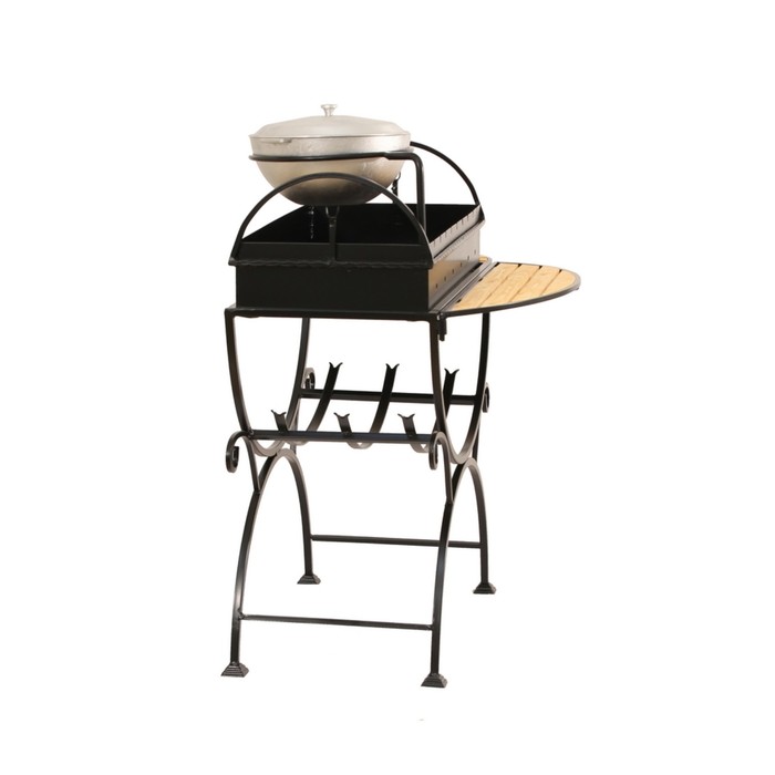 Мангал садовый с казаном, сталь 2 мм