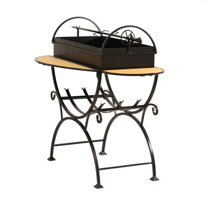 Мангал садовый с дровницей, сталь 2 мм