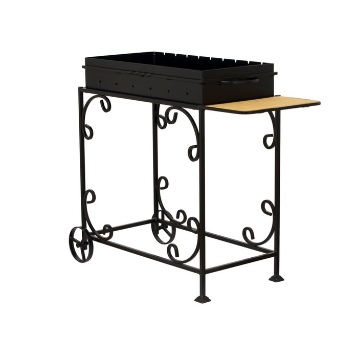 Мангал садовый на колёсах, сталь 2 мм