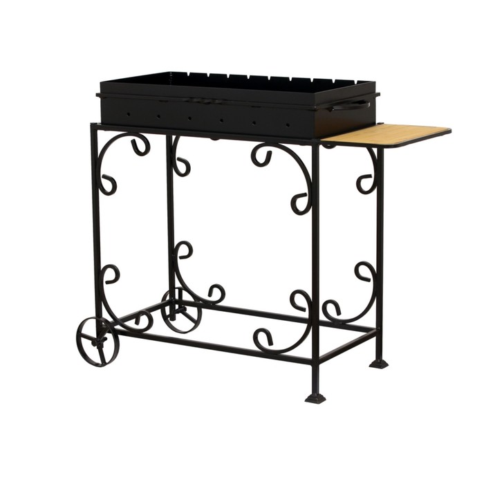 Мангал садовый на колёсах, сталь 2 мм