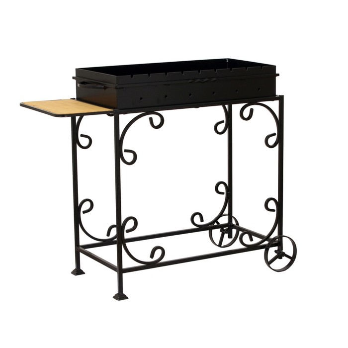 Мангал садовый на колёсах, сталь 4 мм