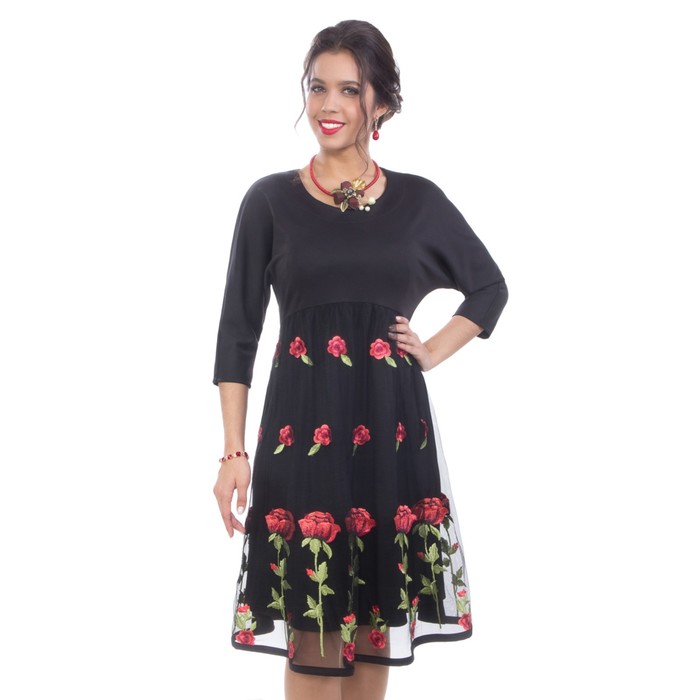 Платье женское, размер 48, цвет чёрный П4-3672