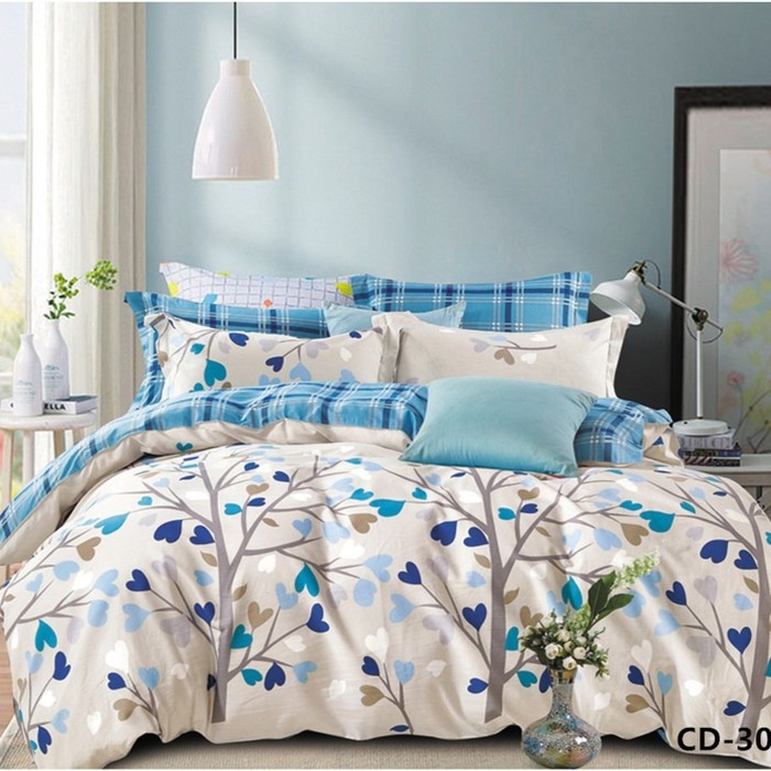 КПБ дуэт, размер 230х250 см, 145х210 см-2 шт., 50х70 см-2 шт., 70х70 см-2 шт., сатин CD-309-4   2993