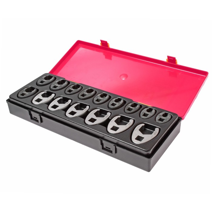 Набор ключей разрезных JTC-K6161, односторонних, 3/8" 10-19мм, 1/2" 21-27мм, 16шт, кейс