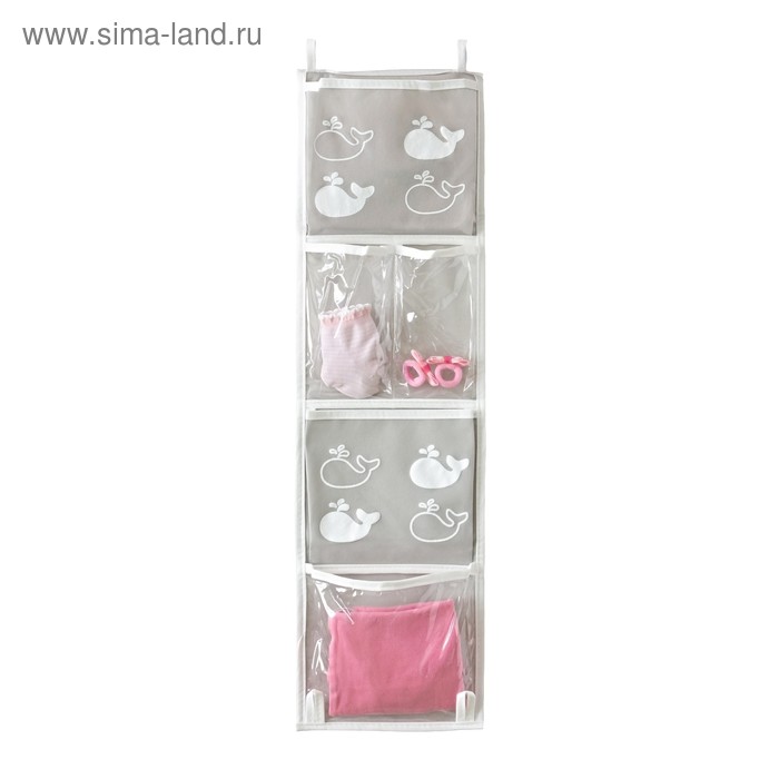 Карманы подвесные для шкафчика в детский сад, Insta Киты
